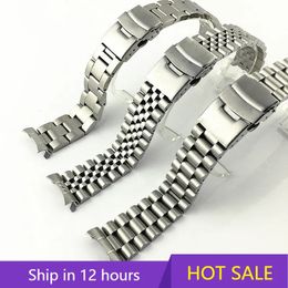 For Solid Stainless Steel Band 20mm 22mm Mens Sports Strap Srpd Skx007Skx009 SRPD63K1 Jubilee Curved End Bracelet 240415