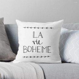 Pillow La Vie Boheme (The Bohemian Life) Hand-Drawn Design Throw Decor Pillowcases Pillows Aesthetic