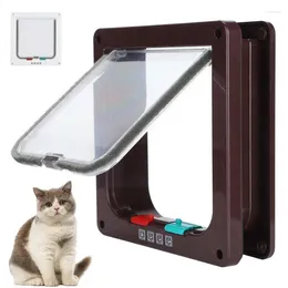 Cat Carriers Lock With 4 Way Security Flap Door Flip Plastic Small Pet Gate Supplies