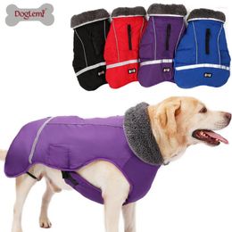 Dog Apparel Waterproof & Reflective Warm Clothes Winter Fur Collar Vest Jacket Coat Sport Clothing For Small Medium Large Dogs