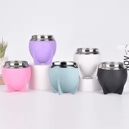 Cups Saucers 304 Stainless Steel Cold Cup Portable Bilayer Vacuum Coffee Double Wall Rocket Shape Insulated