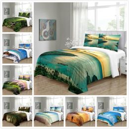 Bedding Sets Nature Set Autumn Forest Leaf Comforter Cover Morning Scenery Bed Trees Landscape Bedspreads