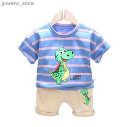 Clothing Sets New Summer Baby Girl Clothes Children Boys Cotton Cartoon T Shirt Shorts 2Pcs/Set Toddler Fashion Casual Costume Kids Tracksuits Y240415Y2404179H62
