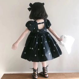 Summer Floral Dress Lolita Child Girls Casual Midi Children Dresses for Teens Party Princess Sundress 240413