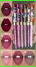 Brand CmaaDu Lipstick Sexy Skull Matte Metallic Lipgloss Long Lasting Waterproof 6 Color Liquid Lipstick Shimmer Diamond Lip Gloss6155113