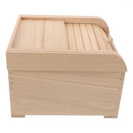 Storage Bottles Solid Wood Rice Box Contenedores De Almacenamiento Containers Bucket With Bins Dispenser Wooden