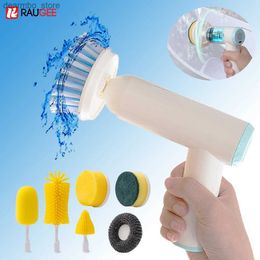 Cleaning Brushes Electric Cleanin Brush 7 in 1 Kitchen Appliances Bathtub Brush Rechareable Wireless Electric Rotay Household Cleanin Brush L49