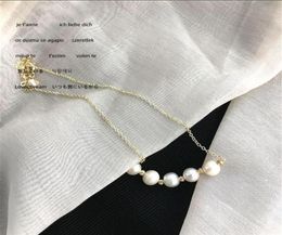 Geometrischer Vintage -Stil Frauen Halsketten Hochzeit Braut Gold Platted Halsketten Persönlichkeit Pearl Ladies Einfach u Halskette287d2903543