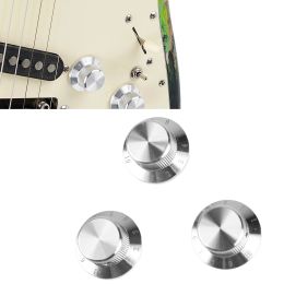 Guitar 3Pcs Guitar Knob Metal Fine Surface Burrs Free Guitar Volume Control Knob Replacement With Hole