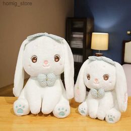 Plush Dolls Kawaii Soft Animal Strawberry Rabbit Plush Stuffed Toy Doll Pillow Bedroom Sofa Decor Toy Cute Baby Kid Girlfriend Birthday Gift Y240415