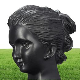 Boutique Counter Black Resin Lady Figure Mannequin Display Bust Stand Jewellery Rack for Necklace Pendant Earrings 9813010