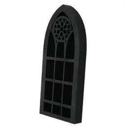 Hooks Wall Decor Display Shelf Church Window Design 9 Slot Wooden For