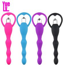 YUELV Silicone Anal Vibrator Gspot Stimulate Anal Beads Vibrating Massager Butt Plug Masturbation Adult Sex Toys For Women Men Er7290908