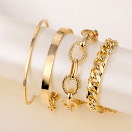 Han Decoration World Fried Dough Twists Cross Combination Jewelry Cool Wind Flat Snake Bone Chain Armband