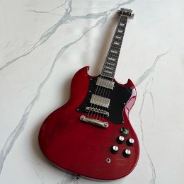 Guitar Classic SG electric guitar bright red surface devil horn shape professional performance level free delivery to home.