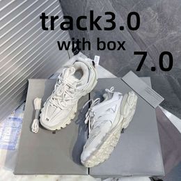 Box OG With Original Baleciaga Luxury Brand Men Women Casual Designer Shoes Track 3 3.0 Triple White Black Sneakers Tess.S. Gomma Leather Trainer Nylon Printed 373