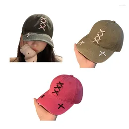 Ball Caps Distress Baseball Hat Long Brims Adjust Sunproof Girl Fashion Hair Decors