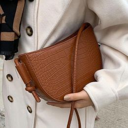 Bag Pattern Saddle Crocodile Crossbody 2024 High Quality PU Leather Women's Designer Handbag Vintage Shoulder Messenger