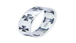 Size 610 Lady Girls 925 Sterling Silver Ring Jewellery Newest S925 Punk Style Cycle Cross Ring331t4287262