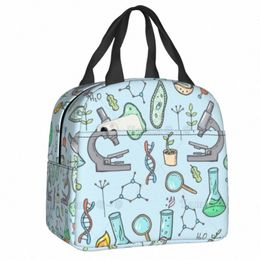 biology And Chemistry Insulated Lunch Tote Bag for Women Natural Science Studies Resuable Cooler Thermal Bento Box School 9034#