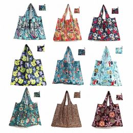 oxford Cloth Folding Shop Bag Large Portable Wable Shopper Storage Bag Reusable Foldable Shop Bag Grocery Hand i22x#