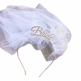 bridal Veil Headband Bachelorette Party Bridal Wedding Veil Short Bride Headband Crown Wedding Tiaras For Bride b9Pb#