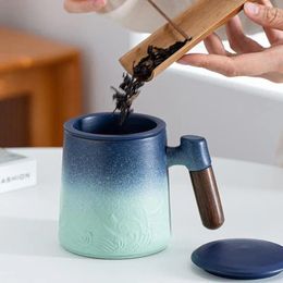Mugs Tea Cup With Infuser And Lid Ceramic Mug Water Separation Office Unique Gifts For Women Men Home Apartme