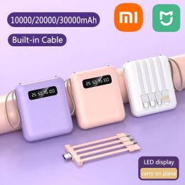 Products Xiaomi MIJIA Mini Power Bank 30000mAh With 4 Cable Mobile Phone External Battery Charger for iPhone Samsung Huawei Xiaomi NEW