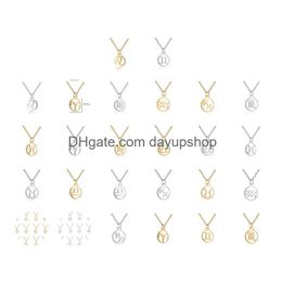 Pendant Necklaces Hollow Stainless Steel 12 Constellation Zodiac Sign Necklace Horoscope Jewellery Galaxy Libra Astrology Gift With Reta Ot7Mr