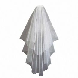 one Layer Short Wedding Veil Cut Edge Tulle Cheap Bridal Veil Simple Ivory White Bride Veils Wedding Accories J0Vk#