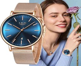 LIGE Elegant Women Watches Ladies Watch Girl Gift Clock Waterproof Watch For Womens zegarek damski montre femme reloj mujer 2105174125222