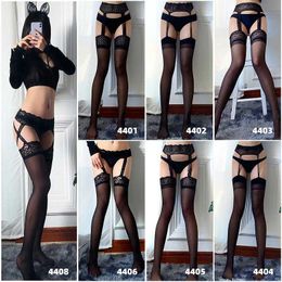 Sexy Socks Sexy Stocking Lace Soft Top Thigh High Stockings + Suspender Garter Belt Lingerie Womens Tights Black Pantyhose medias de mujer 240416