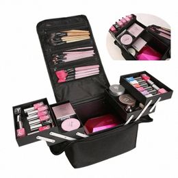 multilayer Clapboard Cosmetic Bag Case Beauty Sal Tattoos Nail Art Tool Bin Fi Women Makeup Organiser Large Capacity X6Ij#