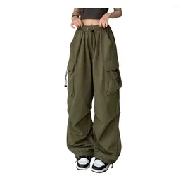 Women's Pants Women Cargo Hip Hop Baggy Multi Pockets Elastic Waist Loose Trousers Clothes Oversize Sweatpants