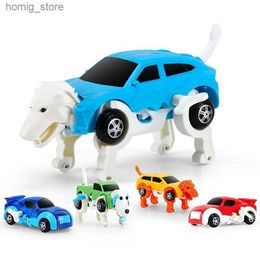 Wind-up Toys Boy deformation action doll toy dog cart rolling robot ribbed back deformation toy classic mechanical toy T081 Y240416