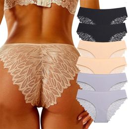 Women's Panties Lace Bikini Underwear For Women Fashion Sexy Lingerie Pack Silky Seamless Cotton