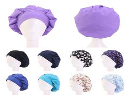 Cotton Hair Care Cap Adjustable Sweatband Bandage Chef Working Caps Women Bouffant Headwear Hat Hair Accessories Whole4628526