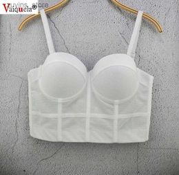 Women's Tanks Camis T-Shirt Mesh Push Up Bralet Sexy Corset Summer Crop Top Women Boning Bustier Backless Padded Camisole Tops Low Cut Cropped L49