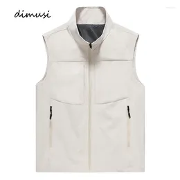 Men's Vests Spring Summer Lightweight Casual Stand Collar Multi-Pocket Waistcoat Men Windbreaker Tooling Sleeveless Jackets 5XL