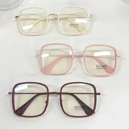 Sunglasses Woman Pink Frame Glasses Fashion Transparent Reading Large Square Anti-blue Light Computer Eyeglasses Clear