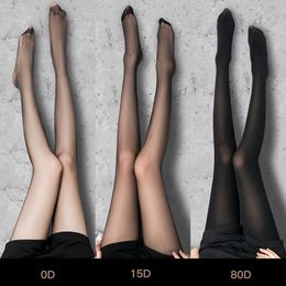 Sexy Socks 0D-200D Silk Pantyhose Tear Resistant Tights Sexy Temptation Elastic Stockings Summer Sheer Pantyhose Anti-Hook Silk Stocking 240416