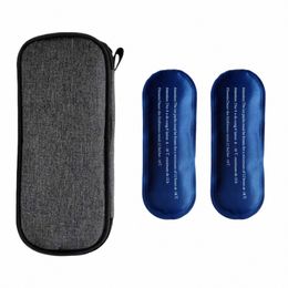 medical Cooler Bag with 2 Small Ice Pack Travel Bag Supplies Protective Organizer Mini Isolated Pack Cooling Pouch Carrying Bag 71pU#