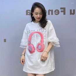 Women's T Shirts Women Short Sleeve T-Shirt Summer Tops Trending Clothing Casual O-Neck Diamond Top