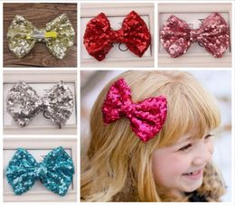 Baby Girls hairpins Barrettes Kids Paillette Sequin Clipper Big Bows With Metal Teeth Clip Boutique Hair Accessories KFJ349743324