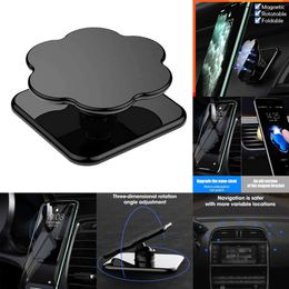 2024 2024 Foldable Phone Holder Car Interior Strong Magnetic Adsorption Dashboard Fixed Mount Stand Navigation Bracket Auto Supplies