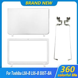 Cases NEW Laptop LCD Back Cover/Front bezel/Hinges For Toshiba Satellite l50B L50B L55B S55TB S55B Top Back Case White