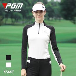 PGM Golf Clothing Womens Long Sleeve TShirt Shirt Spring Autumn Sports Casual Polo Women High Elastic Warm Tops YF339 240416