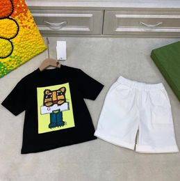 child designer clothe sets bear childrens kids short sleeve Tshirt print shorts set suit brand boys clothing cotton tees size 902177432