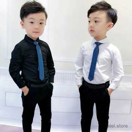 Suits Boys Summer Shirt +Pants 2Pcs Clothing Set School Kids Uniforms Gentleman Party Suit Children Performance Birthday Dress