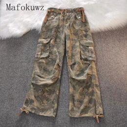 Men's Jeans American Fashion Couple Pleated Niche High Street Hip Hop Straight Wide Leg Pants Men Trousers Male Clothes